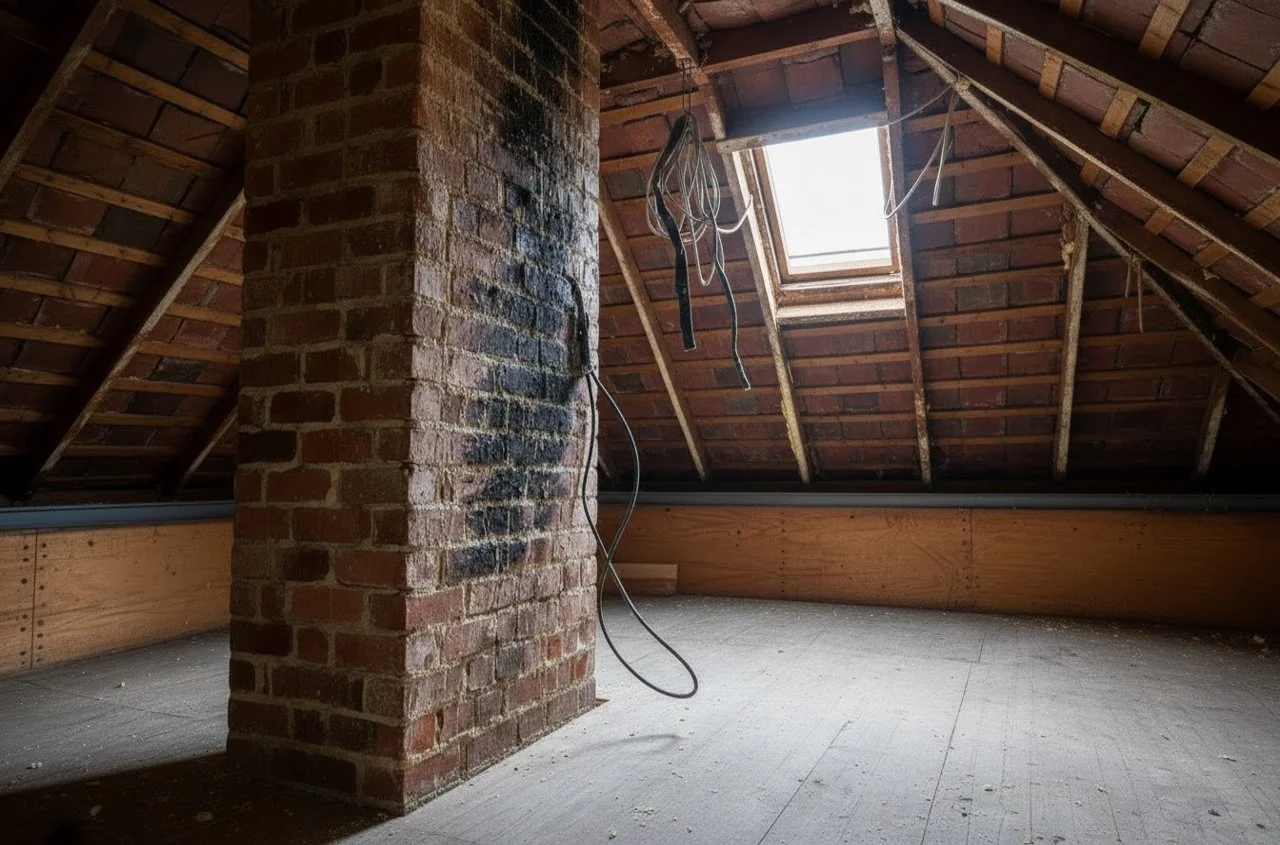 Spray foam removal in Leicestershire, loft structure restored with exposed timber rafters